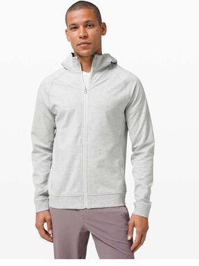 Lululemon City Sweat Full Zip Hoodie, Large, Light Gray Full-Zip Hoodie Jacket